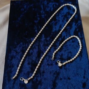 Necklace set bracelet Sterling Silver 925 Stampedqĺ